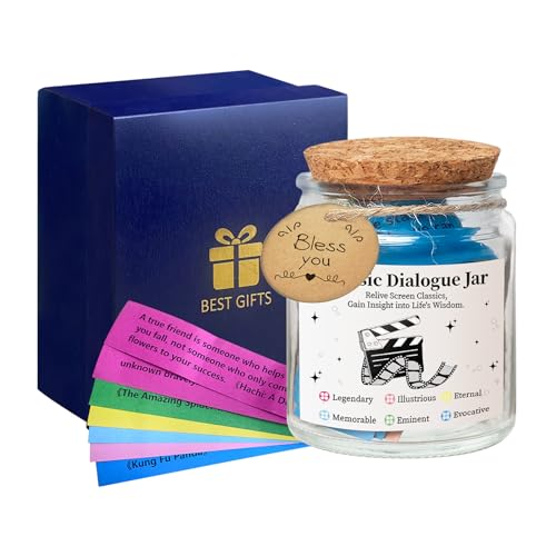Film-Dialog in einem Glas, Glas Segen für Filmliebhaber Geschenke mit 90Pcs klassische Film-Dialoge, Geschenke für Frauen, Graduierung Geschenk, Geburtstagsgeschenk, Gebet Glas(Movie Line Jar) von WINUSD