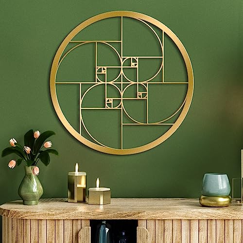 WINUSD 30,5 cm Fibonacci Spirale Gold Metall Wandkunst Mathematik Kunst Fibonacci Spirale Metall Wandkunst Dekor Geometrische Wanddekoration für Wohnzimmer Büro Outdoor Indoor WINUSD 30,5 cm Fibonacci Spirale Gold Metall Wandkunst Mathematik Kunst Fibonacci Spirale Metall Wandkunst Dekor Geometrische Wanddekoration für Wohnzimmer Büro Outdoor Indoor von WINUSD