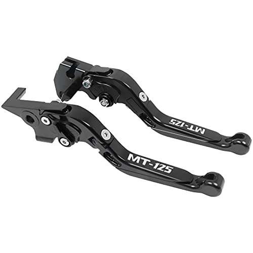 WINVOX Bremshebel und Kupplung Replacement For Ya Ma Ha MT125 MT 125 MT-125 2014-2019 Motorradzubehör CNC Einstellbare Klapp Ausziehbare Bremskupplungshebel Griff(Nero) von WINVOX