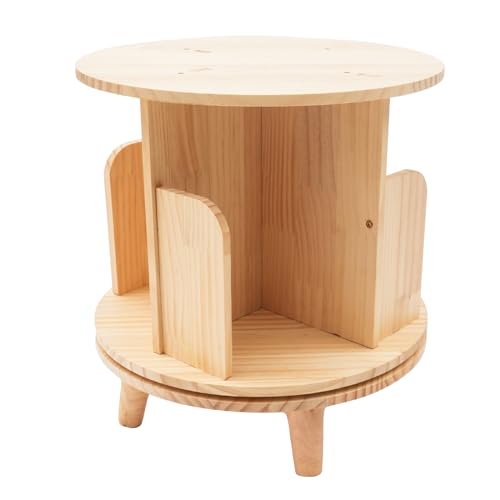 Drehbarer Bücherschrank aus Holz mit 4 Fächern, Multifunktionales Bücherregal & Beistelltisch, Stabiles Standregal für Bücher, Wohnzimmer, Schlafzimmer, Platzsparendes Mini-Regal mit Drehfunktion Drehbarer Bücherschrank aus Holz mit 4 Fächern, Multifunktionales Bücherregal & Beistelltisch, Stabiles Standregal für Bücher, Wohnzimmer, Schlafzimmer, Platzsparendes Mini-Regal mit Drehfunktion von WINZING