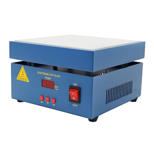 ELEKTROHEIZPLATTE | Metall-Vorwärmstation mit Edelstahl-Heizrohre | 50-400°C Einstellbarer Temperatur | Digitale LCD-Anzeige für Komponentenheizung & Lötstation | Präzise Temperaturkontrolle‌ von WINZING