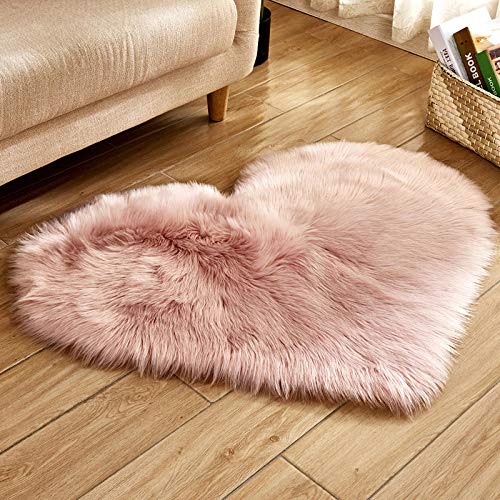 WIONE Faux Lammfell Teppich Shaggy Kunstfell Schaffell Lammfellimitat Teppiche Longhair Fell, Universal für Wohnzimmer Schlafzimmer Kinderzimmer Esszimmer Auto Bettvorleger Sofa Matte 70 * 90cm von WIONE