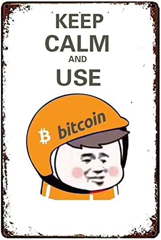 WIPBLAK Metall-Blechschild mit Aufschrift "Keep Calm and Use Bitcoin", Vintage-Schild für Zuhause, Kaffee, Wanddekoration, 20,3 x 30,5 cm von WIPBLAK