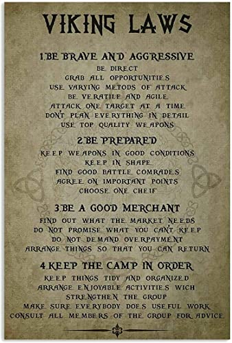 WIPBLAK Viking Laws Be Brave and Aggressive Retro Metall Blechschild Vintage Schild für Zuhause Kaffee Wanddekoration 20,3 x 30,5 cm WIPBLAK Viking Laws Be Brave and Aggressive Retro Metall Blechschild Vintage Schild für Zuhause Kaffee Wanddekoration 20,3 x 30,5 cm von WIPBLAK
