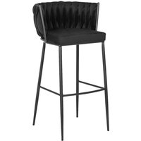Barhocker FLORES schwarz Velourstoff B/H/T: ca. 60x104,5x56 cm von WIPMEB