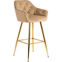 Barhocker SALEM beige Velourstoff B/H/T: ca. 53x105x58 cm von WIPMEB