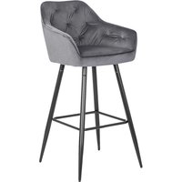 Barhocker SALEM grau Velourstoff B/H/T: ca. 53x105x58 cm von WIPMEB