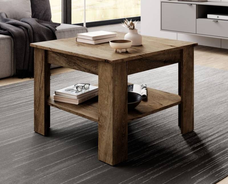 Couchtisch 67x67 Beistelltisch Wohnzimmertisch Sofa-Ablagetisch Bourbon Eiche von WIPMEB