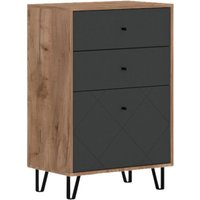 Kommode BILBAO Eiche Tabak Nachbildung anthrazit B/H/T: ca. 63,4x95,5x40 cm Kommode BILBAO Eiche Tabak Nachbildung anthrazit B/H/T: ca. 63,4x95,5x40 cm von WIPMEB