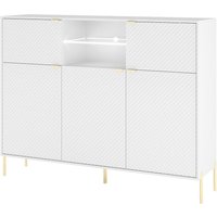 Kommode KOMMODE DIAMOND DI3 LED weiß weiß glänzend B/H/T: ca. 155,9x125,9x42 cm von WIPMEB