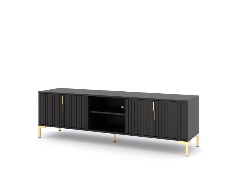 Lowboard 165 hängend-stehend Fernsehkommode TV-Tisch Sideboard Möbel - Schwarz von WIPMEB
