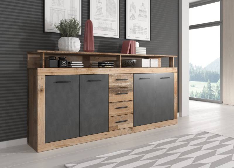 Sideboard Kommode 4T/4S Highboard Anrichte Wohnmöbel Schrank - Old Style/Matera von WIPMEB