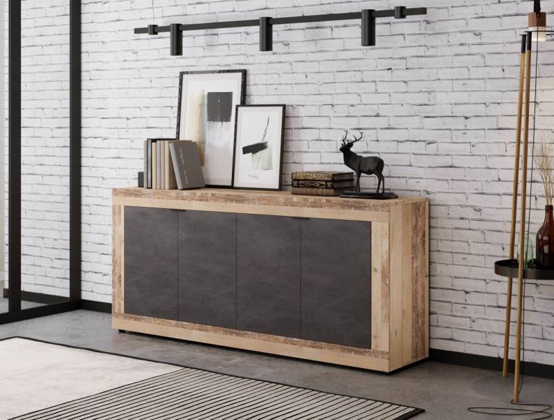 Sideboard Kommode 4T Highboard Anrichte Wohnmöbel Schrank - Old Style/Matera von WIPMEB