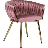Stuhl CAPRI rosé Velourstoff B/H/T: ca. 65x73x54 cm von WIPMEB