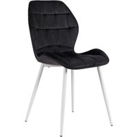 Stuhl LUCKY schwarz weiß Velourstoff B/H/T: ca. 47x86x58 cm von WIPMEB