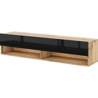 TV-Lowboard TV LOWBOARD DERBY 140 Eiche Wotan Nachbildung schwarz glänzend B/H/T: ca. 140x32,5x31,5 cm von WIPMEB