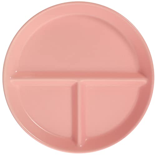 Geteilte Keramik-Servierplatte, Servierteller mit 3 Fächern, 25,4 cm, runde geteilte Saucenschalen for Süßigkeiten, Nüsse, Obst, Gemüse, Vorspeisen, Essig, Schwarz (Color : Pink, Size : 20.5X20.5X2. von WIPPWER