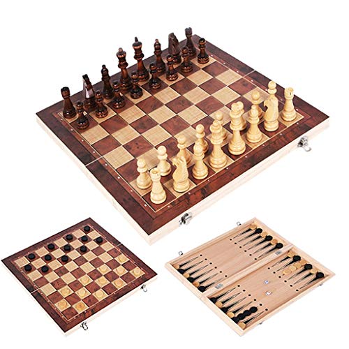 WIPPWER 3 in 1 Travel Set Wooden Game Backgammon Checkers Wooden Folding Board Board Sets for Kids and Adults Classic Board Game Chess WIPPWER 3 in 1 Travel Set Wooden Game Backgammon Checkers Wooden Folding Board Board Sets for Kids and Adults Classic Board Game Chess von WIPPWER