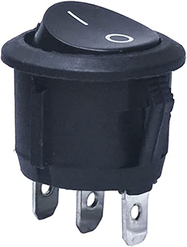 Wippschalter KCD1-105 23MM SPST 3Pin 250V 6A Runder Bootsschalter Snap-in ON Off Wipppositionsschalter(Y-23mmb-3p-10,10 piece) von WIPPWER