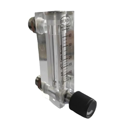 Durchflussmesser 1/4" Femael 6-1000 ml 0,1-100 l pro Minute LZM-6T Gas-Acryl-Durchflussmesser Rotameter mit Steuerventil(0.1-1.5 LPM) von WIQOLESVL