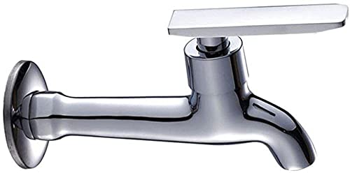 Länge Wandmontage Messing Badezimmer Kaltwasser Garten Wasserhahn Mopp Pool Wäscherei Wasserhahn Handwäsche Chrom von WIQOLESVL