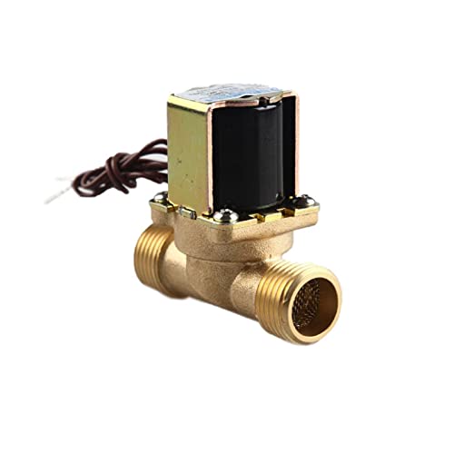 WIQOLESVL 1/2'' 3/4" Messing Elektrisches Magnetventil 12v 24v 220v Wasser Einlass Fluss Schalter for Solar Warmwasserbereiter ventil(24VDC-Normally Closed,0.5 Inch) von WIQOLESVL