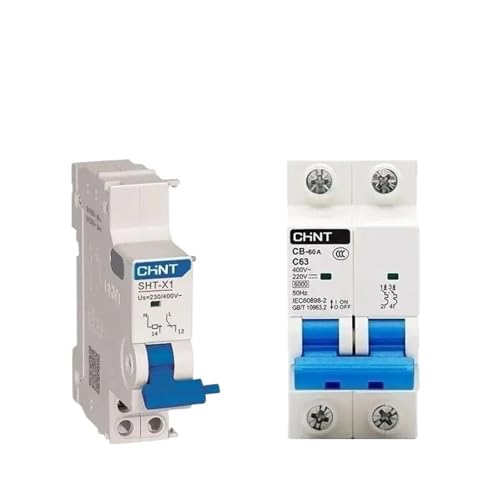 WIQOLESVL DC MCB mit Shunt Release Solar Energie Photovoltaik Mini Circuit Breaker 1P 2P DC110V DC220V CB SHT-X1 SHT-X3 10A(X1 AC 230V 400V-2P DC 12-220V) von WIQOLESVL