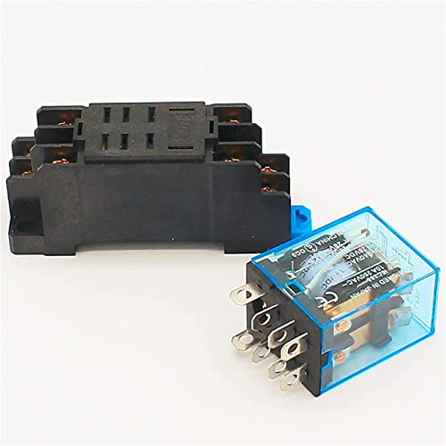 WIQOLESVL Relais 10 A DPDT-Relais 12 VDC 24 VDC 110 VAC 220 VAC LY2N Allzweckrelais LY2NJ mit Leistungsrelais-Sockelsockel 8-polig LY2-Relaisschalter(110VAC) von WIQOLESVL