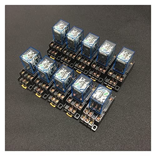 WIQOLESVL Relais 10 Sätze MY3NJ HH53P DC 12 V 24 V 110 V 220 V AC Spulenleistungsrelais Allzweckrelais 11 Pins 5 A mit PYF11A-Sockelsockel(DC 12V) von WIQOLESVL