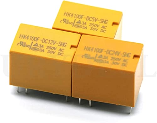 WIQOLESVL Relais 10 Stück/Lot Mini-Leistungsrelais HK4100F-DC3V-SHG HK4100F-DC5V-SHG HK4100F-DC12V-SHG HK4100F-DC24V-SHG 3V 5V 12V 24V 3A 6-polige Relais(HK4100F DC12V SHG) von WIQOLESVL