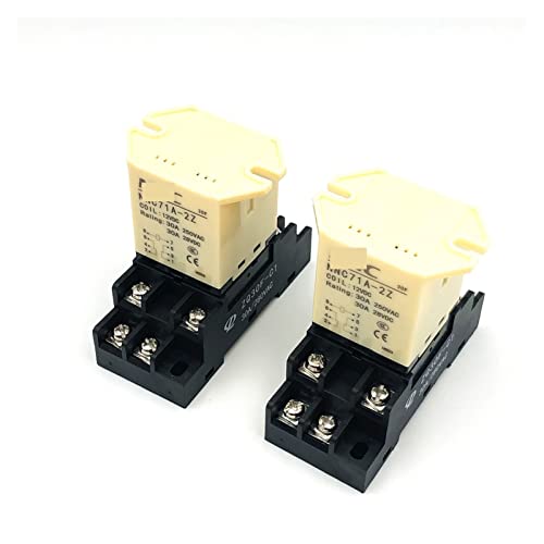 WIQOLESVL Relais 2 Sätze JQX-30F 2Z 30A HHC71A Hochleistungsrelais DC12V DC24V AC110V AC220V Zwischenrelais JQX-30F-2Z 8Pin DPDT mit Sockelsockel(DC 24V) von WIQOLESVL