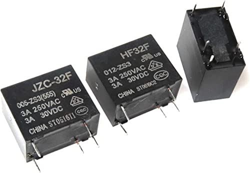 WIQOLESVL Relais 5PCS JZC-32F 5V 12V 24V Leistungsrelais JZC-32F-005-ZS3 JZC-32F-012-ZS3 JZC-32F-024-ZS3 10A 250VAC 5PIN(JZC 32F 005 ZS3) von WIQOLESVL