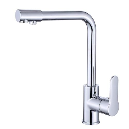 WIQUYBML 3-in-1-Küchenspülarmatur mit heißem und kaltem Wasser – multifunktionaler Trinkwasserhahn aus Messing mit Chrom-Finish von WIQUYBML