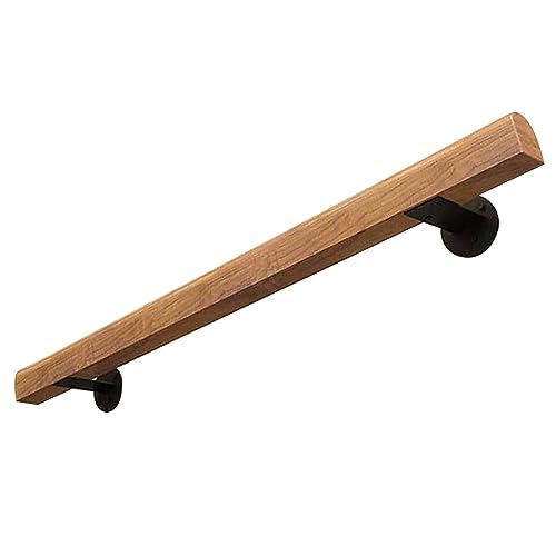 Handlauf Geländer Holz Treppengeländer für Innen，0,3m-6m Wand Treppe Wandmontage Stufenhandläufe,Rutschfeste Handlauf Treppe mit Stabiler Halter,Wandhandlauf Handgeländer Haltegriffe Komplettset ( Siz von WIRMEC