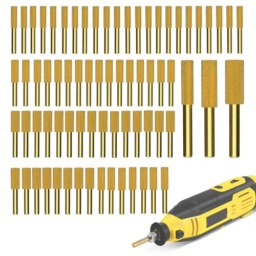 WIRSHO 72 Stück Diamant Kettensägenschärfer 4mm/4,8mm/5,5mm pro 24 Stück Diamond Chainsaw Sharpener zum Schärfen und Schleifen von Kettensägen von WIRSHO