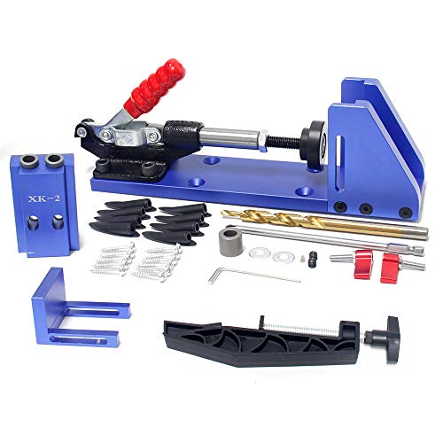 Wisamic Pocket Hole Jig Kit bohrschablone schrägloch winkelbohrschablone Taschenlochbohrer Holzverbindungssystem Bohrhilfe (XK-2) von WISAMIC