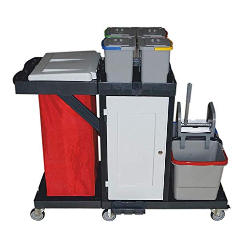 Wisch-Star Kunststoff Reinigungswagen mit Presse, Putzwagen mit 2X 20 Liter Eimer, 4X 8 Liter Eimer, Fach verschließbar und Müllsackhalterung Wisch-Star Kunststoff Reinigungswagen mit Presse, Putzwagen mit 2X 20 Liter Eimer, 4X 8 Liter Eimer, Fach verschließbar und Müllsackhalterung von Wisch-Star