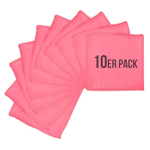 Wisch-Star 10x Mikrofasertücher 40x40 cm, in Rot, Reinigungstücher für Küche Auto Brille, Mikrofaser Putztücher Set Haushalt, Allzwecktücher für alle Oberflächen von Wisch-Star