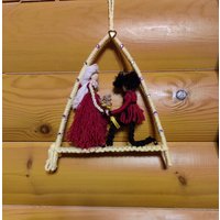Makramee Puppen. Geschenk Zum Valentinstag.liebeserklärung. Handarbeit, Naturbelassenes Material. Familiendekoration. Wanddeko von WISEOWLGALA