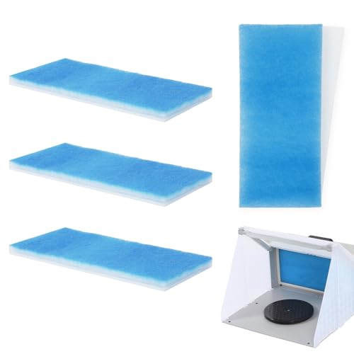 WISEPRO 4 Stück Sprühkabinenfilter, austauschbares Kabinenluftfiltermaterial, tragbares Airbrush-Filter-Pad, passend für Sprühkabinen von WISEPRO
