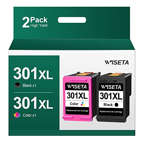 301XL Druckerpatronen Wiederaufbereitete für HP 301 XL 301XL Druckerpatronen Multipack für HP DeskJet 2540 2544 2549 2050a 3050a für HP Envy 4500 4504 5530 für HP OfficeJet 4630 4632 (Schwarz, Farbe) von WISETA