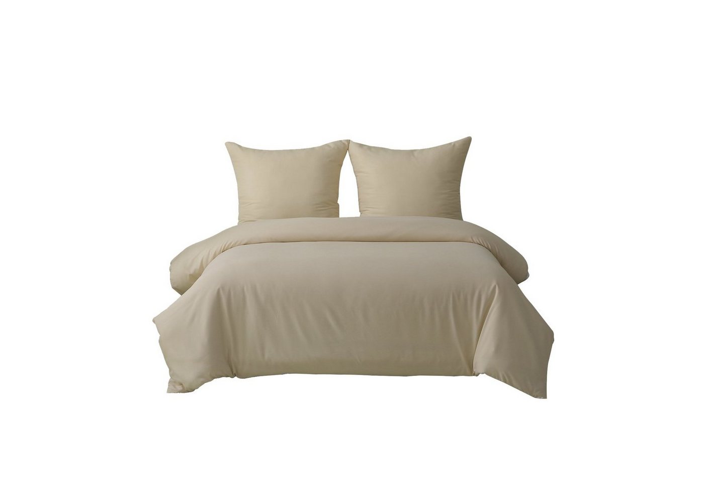 Bettwäsche Bettwäsche-Set Bettbezug mit Kissenbezug Einfarbig Weich Premium, WISHDOR, 1 Stück 155x220 cm mit 2 Kopfkissenbezug 80x80 cm von WISHDOR