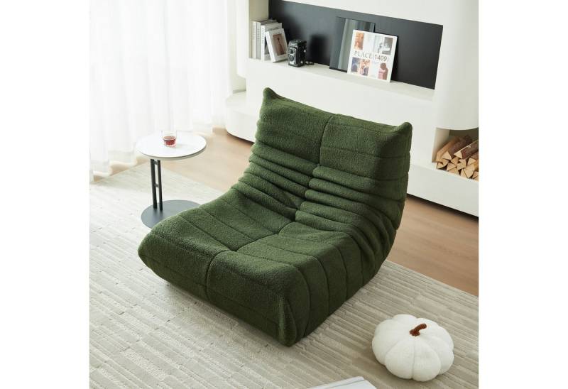 WISHDOR Sitzsack Loungesessel, Wohnzimmer Sofa, Einzelsofa (Teddyfleece+Schaumstoff mit hoher Dichte, Interne rahmenlose Struktur), Produkt als komprimierte Verpackung von WISHDOR