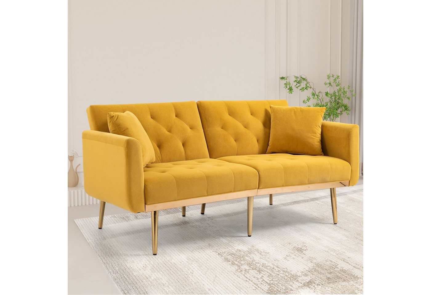 WISHDOR Sofa 2 Sitzer Couch Sessel Schlafsofa Schlafsessel Schlafcouch mit Lehne, 30,7 '' H x 63,78 '' B x 31,50 '' T, Hochwertige Verarbeitung von WISHDOR