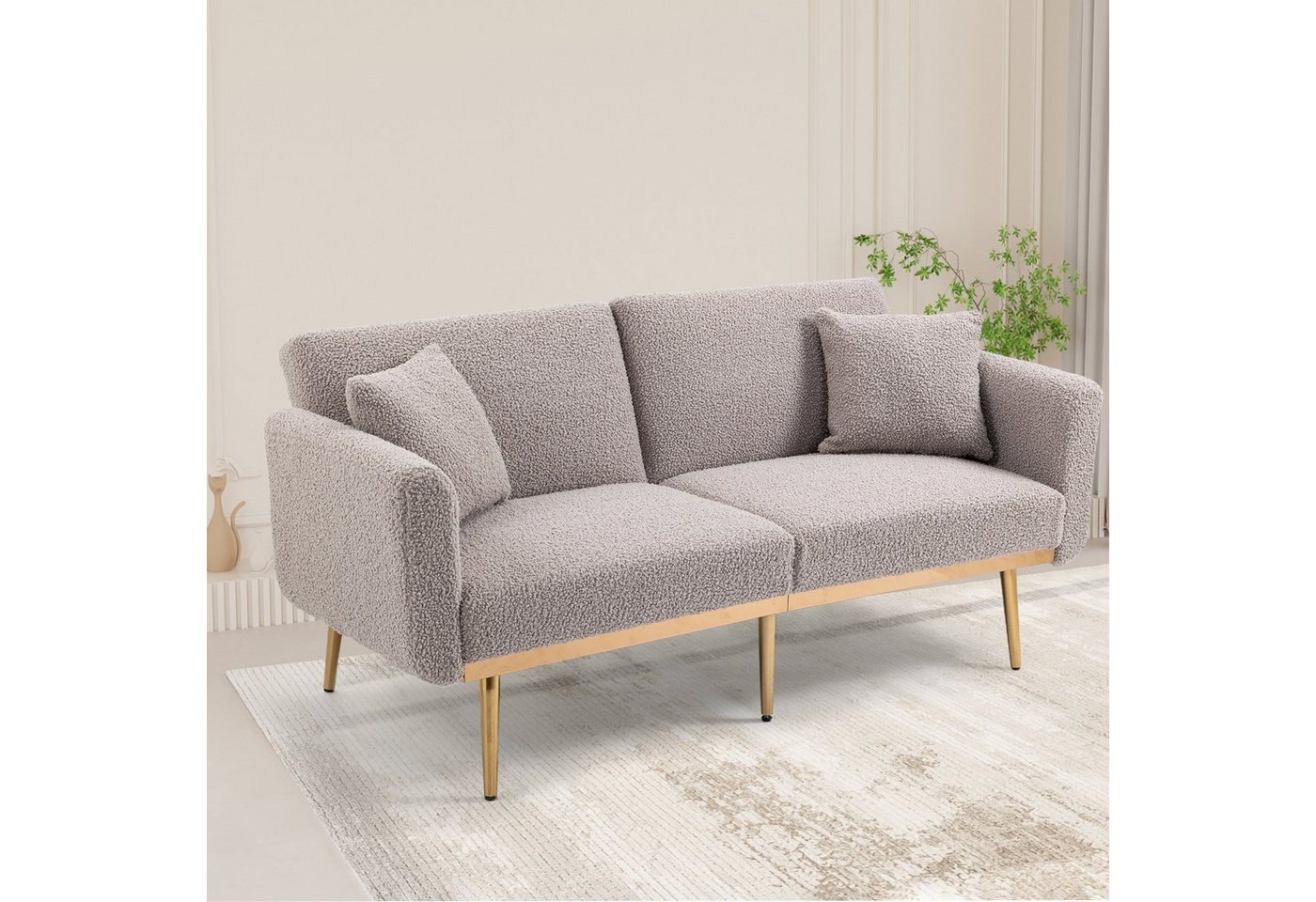 WISHDOR Sofa 2 Sitzer Couch Sessel Schlafsofa Schlafsessel Schlafcouch mit Lehne, 65.35*30.71*30.31zoll, Hochwertige Verarbeitung von WISHDOR