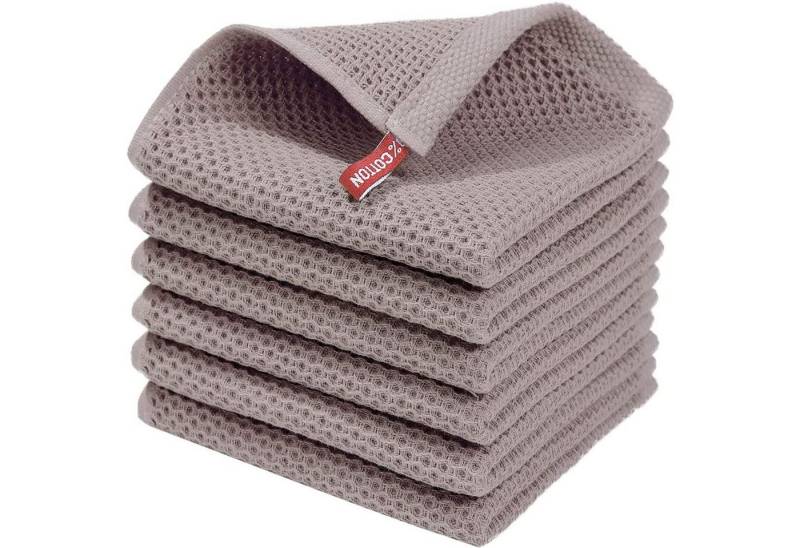 WISHDOR Spültuch Geschirrtuch Spüllappen Küchenhandtücher Geschirrhandtücher Dick Weich, (Geschirrtücher Küchentücher 4er oder 6er Set 34x34 cm oder 34x73 cm, 6-tlg., Geschirr Küchen Tuch Tücher Handtücher Handtuch Küchenhandtuch), aus 100% Baumwolle von WISHDOR