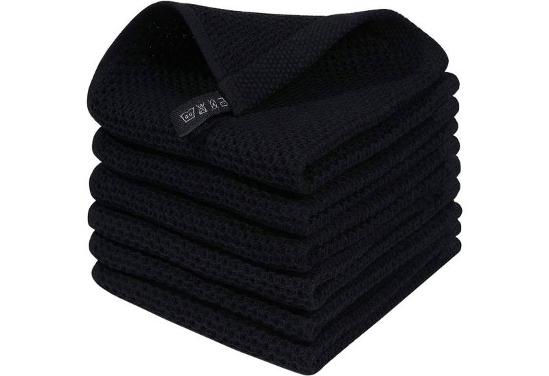 WISHDOR Spültuch Geschirrtuch Spüllappen Küchenhandtücher Geschirrhandtücher Dick Weich, (Geschirrtücher Küchentücher 4er oder 6er Set 34x34 cm oder 34x73 cm, 6-tlg., Geschirr Küchen Tuch Tücher Handtücher Handtuch Küchenhandtuch), aus 100% Baumwolle von WISHDOR