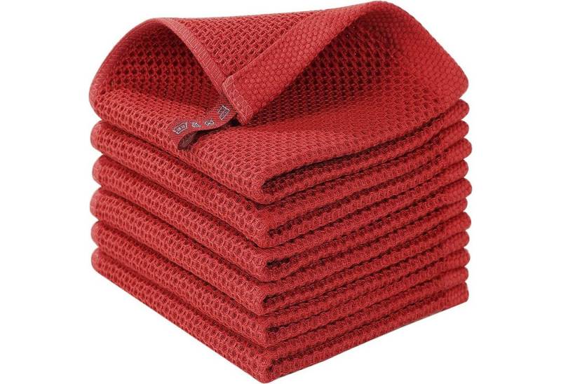 WISHDOR Spültuch Geschirrtuch Spüllappen Küchenhandtücher Geschirrhandtücher Dick Weich, (Geschirrtücher Küchentücher 4er oder 6er Set 34x34 cm oder 34x73 cm, 6-tlg., Geschirr Küchen Tuch Tücher Handtücher Handtuch Küchenhandtuch), aus 100% Baumwolle von WISHDOR