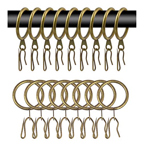 40 Stück Metall Gardinenringe Vorhangstange Ringe und Vorhang Gardinenhaken Draperie Pins, 30 mm Innendurchmesser Dekorative Vorhangringe zum Aufhängen für & Stangen (Grün-Bronze) von WISION