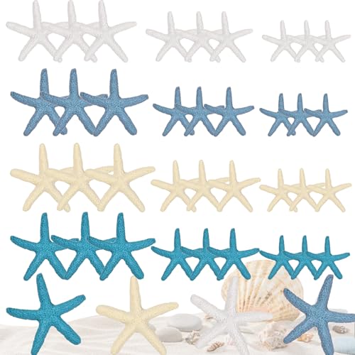 36 Stück Seestern Deko WISIRENT, Seesterne Deko Seestern Dekoration Harz, Mini Seestern Deko Finger Seestern Deko Seesterne, Seestern Figuren Harz Deko für DIY Handwerk, Strand Thema Party, Aquarium von WISIRENT